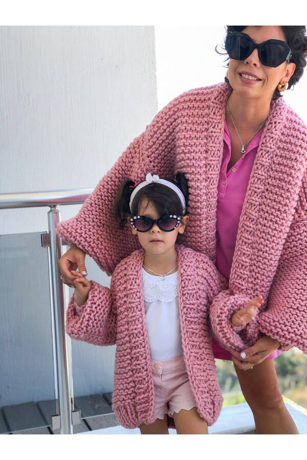 Girls Knit Oversize Jacket Baby Cardigan Pink Coat - 6