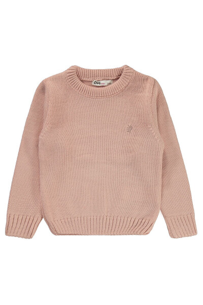 Girls' Knitted Sweater, Powder Pink, 2-5 Years - 5