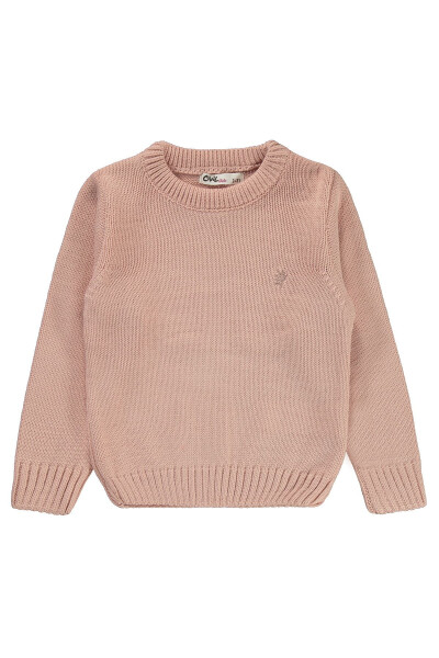 Girls' Knitted Sweater, Powder Pink, 2-5 Years - 1