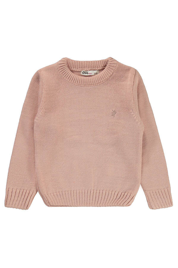 Girls' Knitted Sweater, Powder Pink, 2-5 Years - 2