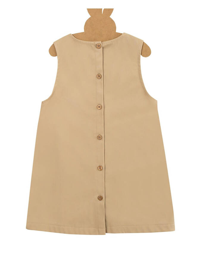 Girls Leather Button Detail Dress - 5