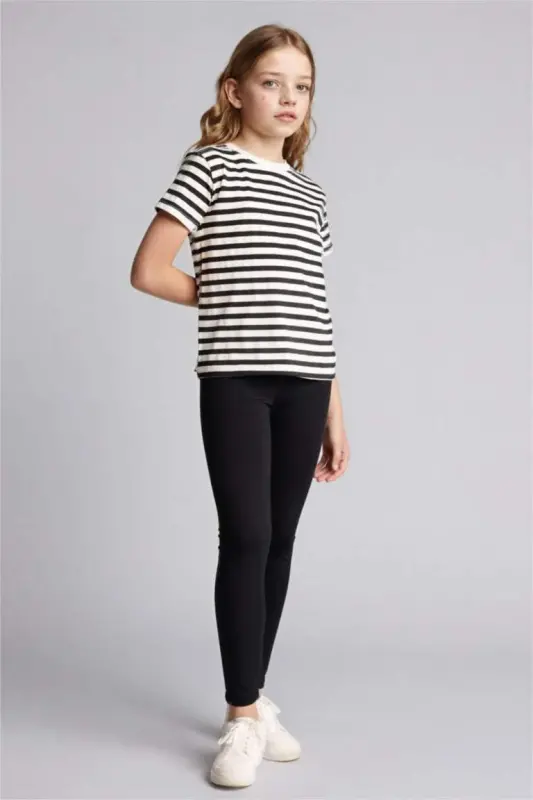 Girls Long Basic Leggings Black - 2