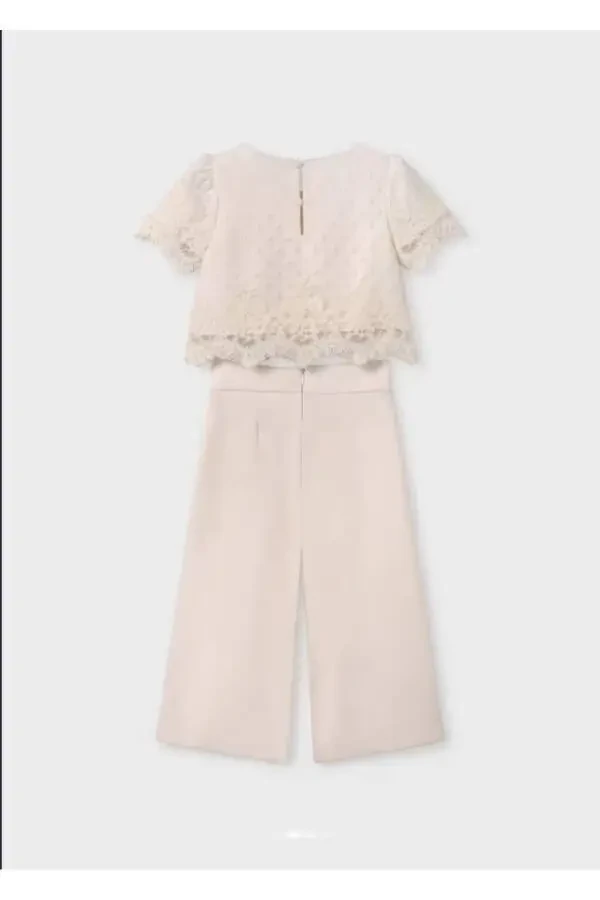 Girls Long Crepe Pants Lace Blouse Set 5275 - 1