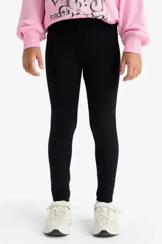 Girls' Long Leggings Black - 4