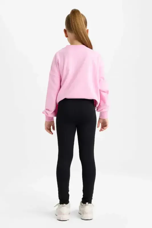 Girls' Long Leggings Black - 5