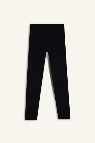 Girls' Long Leggings Black - 8