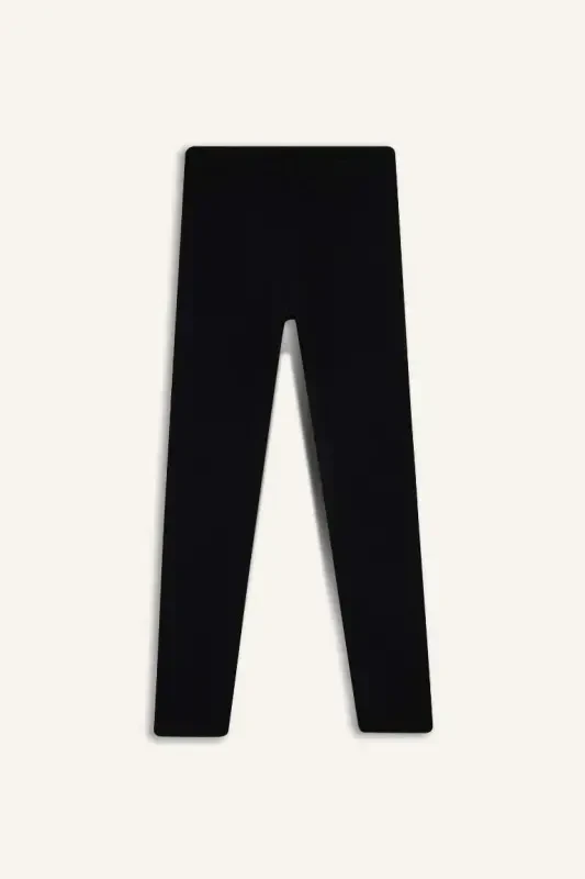 Girls' Long Leggings Black - 8