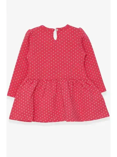 Girl's Long Sleeve Dress Girl with Glitter Glasses Print Pomegranate Flower (1-4 Years)-Red - LC WAIKIKI (1)