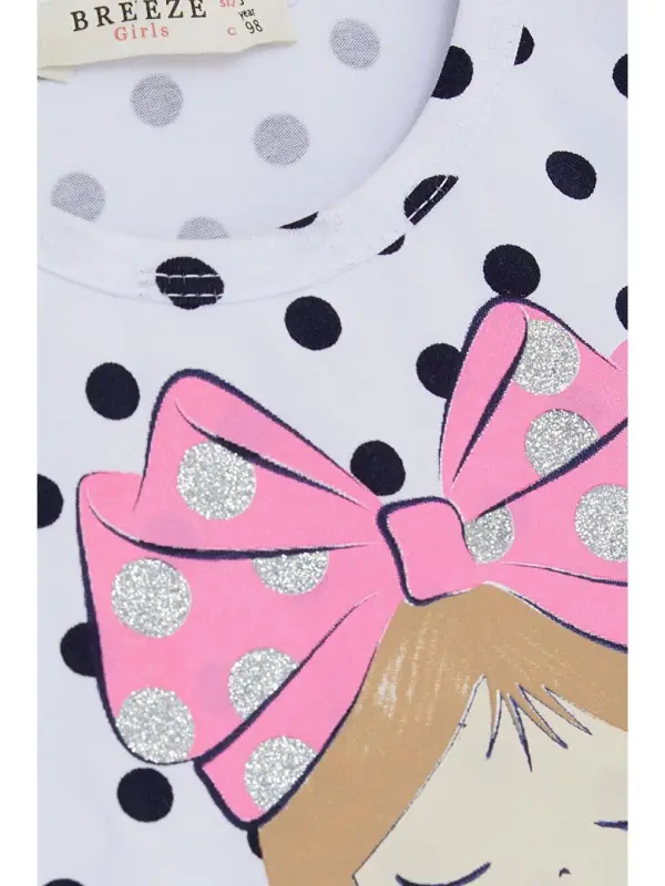 Girl's Long Sleeve Dress Thoughtful Girl Printed Polka Dot White (2-4 Years)-White - 4