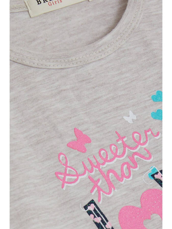 Girls' Long Sleeve Dress Tulle Print Beige Melange (1.5-3 Years) - 3