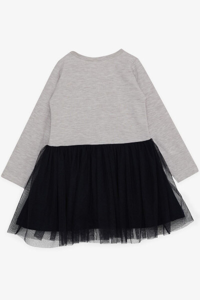 Girls' Long Sleeve Dress Tulle Print Beige Melange (1.5-3 Years) - 6
