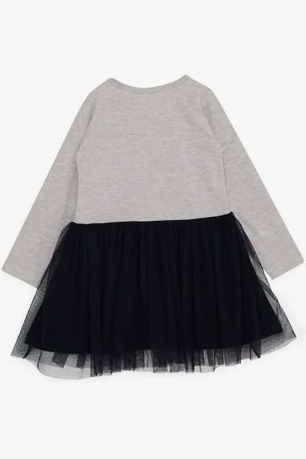 Girls' Long Sleeve Dress Tulle Print Beige Melange (1.5-3 Years) - 6
