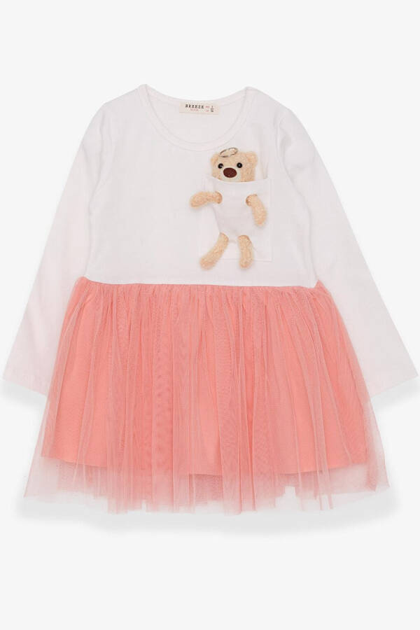 Girls Long Sleeve Dress with Bear Accessory Ecru (3-4 Years) - 4