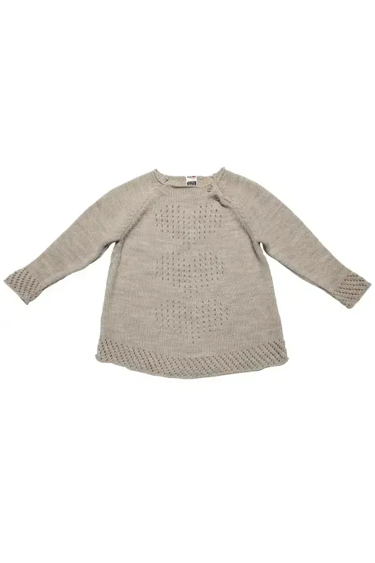 Girl's Long Sleeve Knit-beige - 1