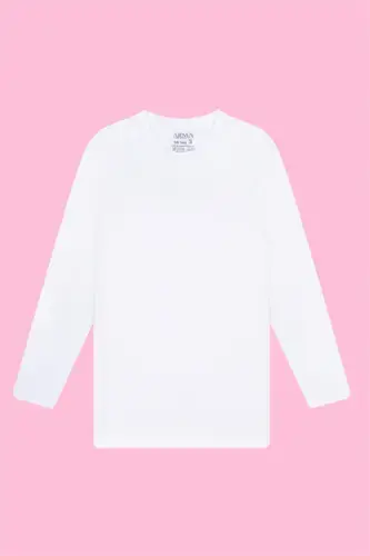 Girls Long Sleeve T-Shirt Bodysuit 100% Cotton Rib - 1