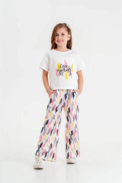 Girls' Love Print Bike Neck 5/12 Years Old Set - GENEL MARKALAR