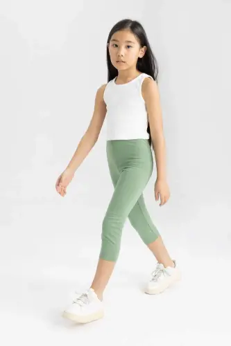 Girls Midi Tights Light Green - 4