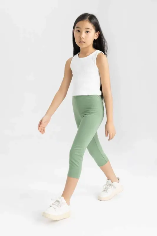 Girls Midi Tights Light Green - 4