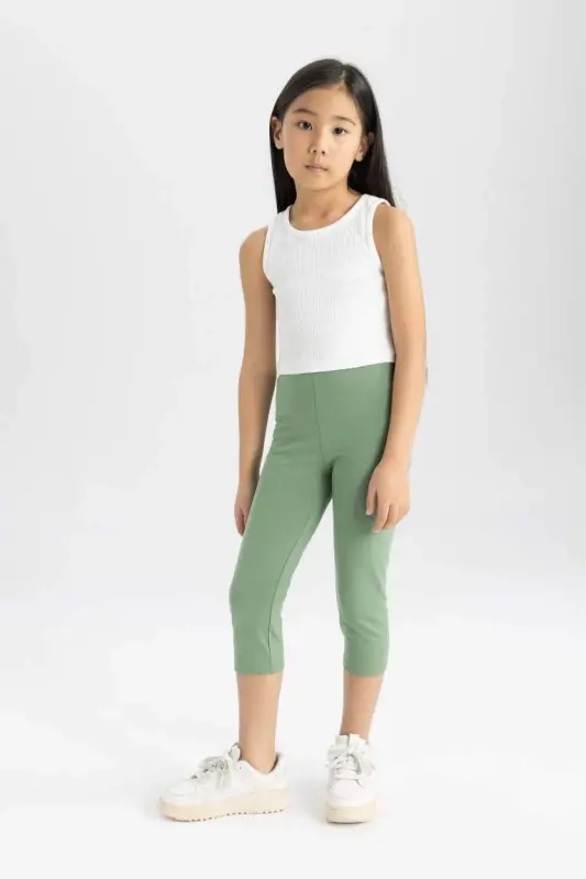 Girls Midi Tights Light Green - 6