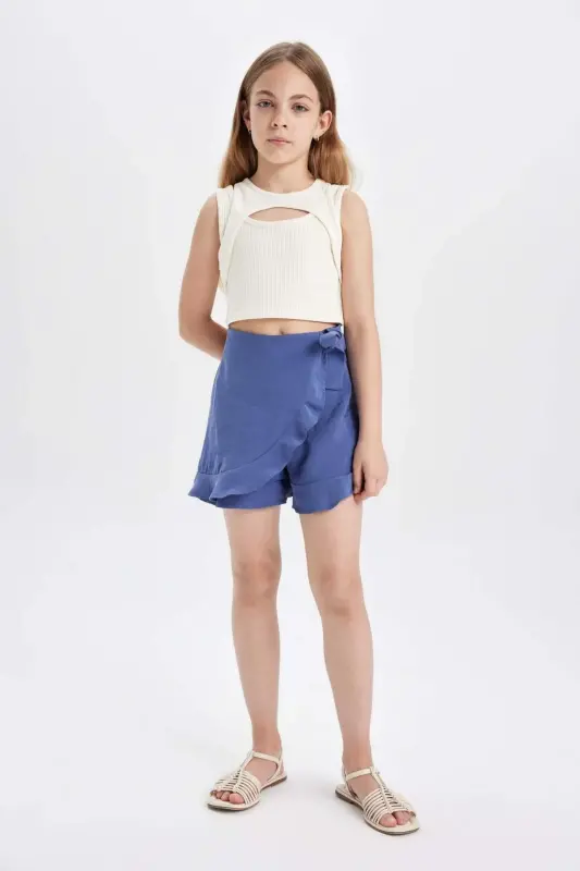Girls Modal Shorts Skirt C8784A824HS - DEFACTO
