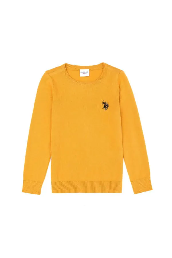 Girls Mustard Basic Crew Neck Sweater 50275851-VR072 - 1