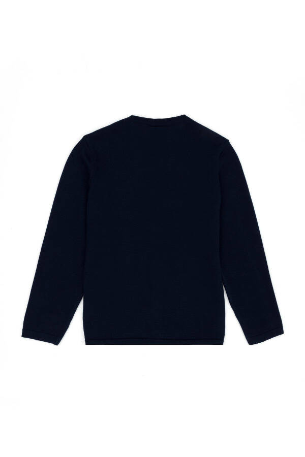 Girls' Navy Blue Knit Cardigan 50271881-VR033 - 8