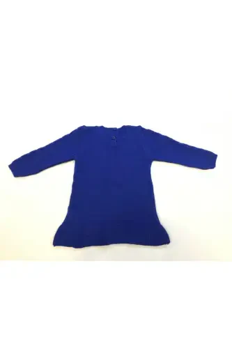 Girl's Navy Long Sleeve Knitwear-Sax Blue - 2