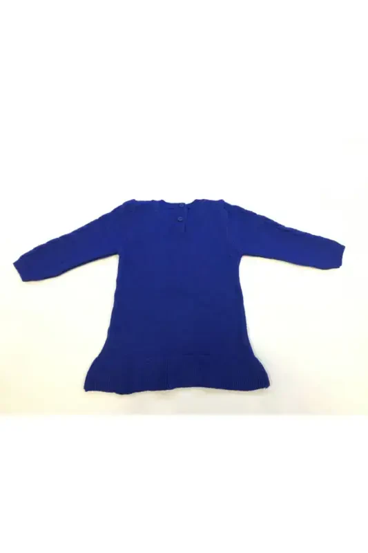 Girl's Navy Long Sleeve Knitwear-Sax Blue - 2