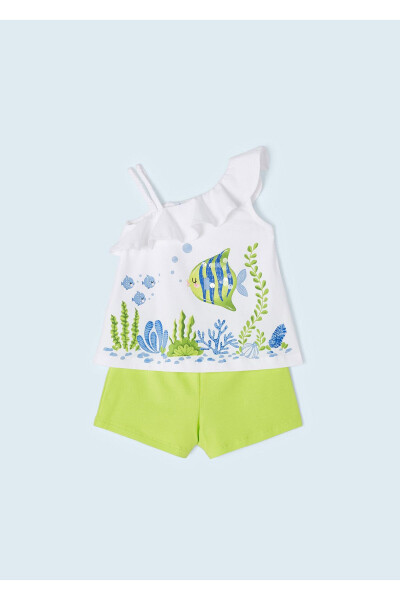 Girls' One-Shoulder 2-Piece Shorts Set - 3