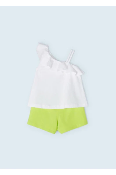 Girls' One-Shoulder 2-Piece Shorts Set - 4