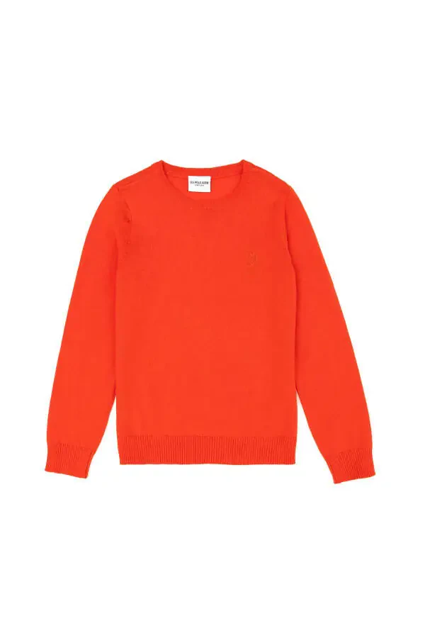 Girls Orange Basic Sweater 50269399-VR181 - 4