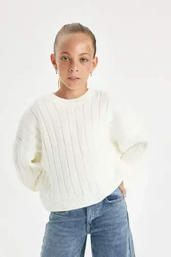 Girls' Oversize Fit Crew Neck Sweater C6945A824AU - 4