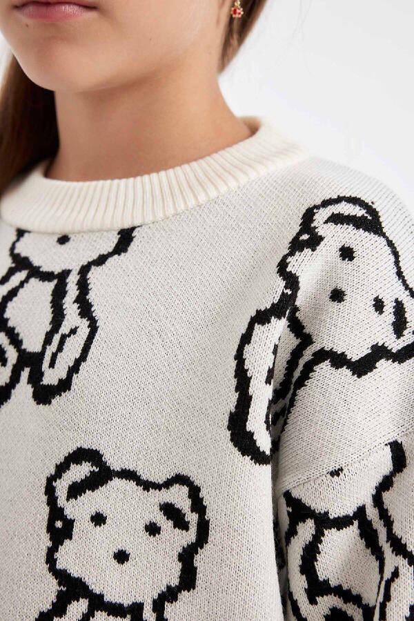 Girls' Oversized Fit Crew Neck Sweater C6943A824AU - 5