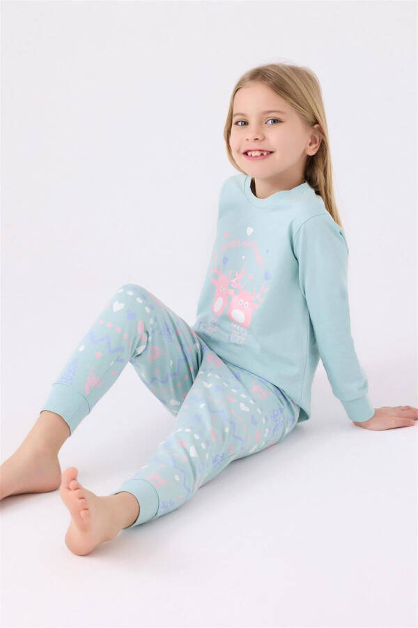 Girls' Pajama Set Aqua Green RP3486-2 - 1