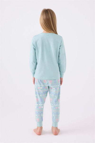 Girls' Pajama Set Aqua Green RP3486-2 - 3