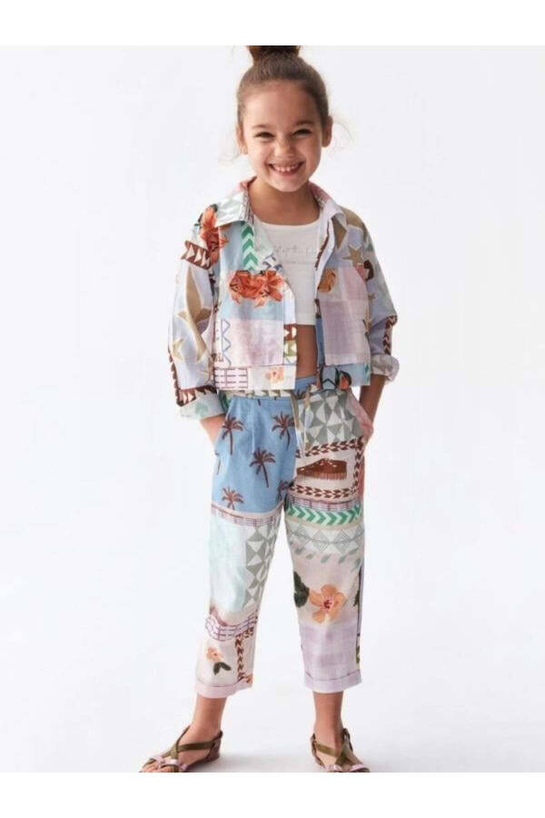 Girls' Palm Tree Pattern Jacket - 6