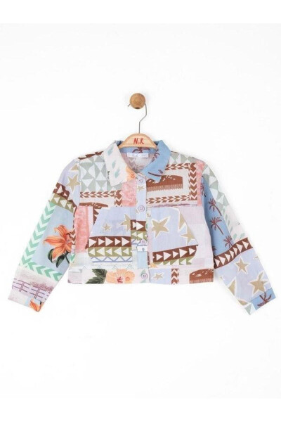 Girls' Palm Tree Pattern Jacket - 7