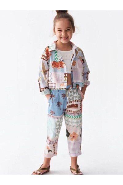 Girls' Palm Tree Pattern Jacket - 1