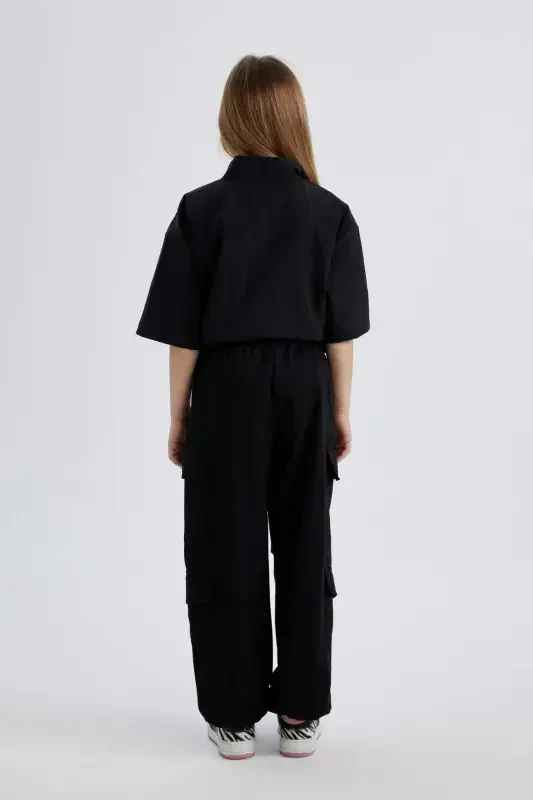 Girls' Parachute Cargo Cotton Pants C2053a824sp - 4