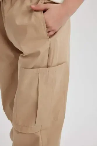 Girls' Parachute Cargo Cotton Trousers B5042A824SM - 5