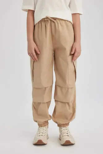 Girls' Parachute Cargo Cotton Trousers B5042A824SM - 4