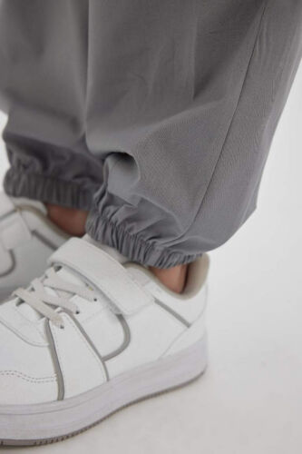 Girls' Parachute Cargo Cotton Trousers Light Grey - DEFACTO (1)