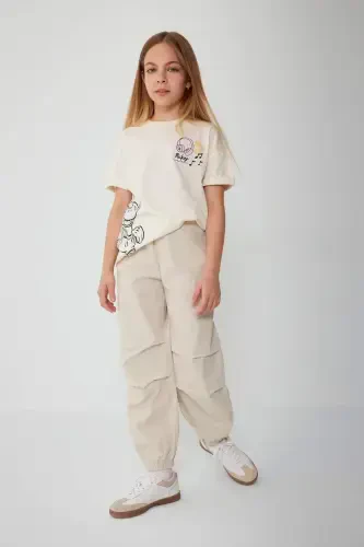 Girls' Parachute Cotton Pants B1115A824SM - DEFACTO (1)