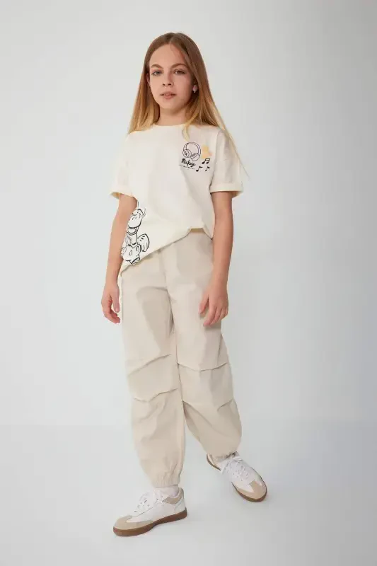 Girls' Parachute Cotton Pants B1115A824SM - 2