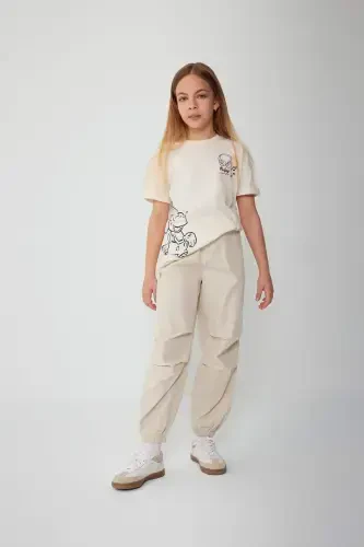 Girls' Parachute Cotton Pants B1115A824SM - 3