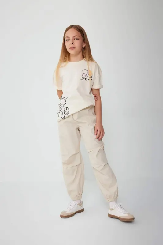 Girls' Parachute Cotton Pants B1115A824SM - DEFACTO