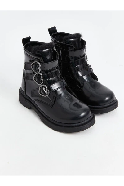 Girls' patent leather boots with zipper - 4