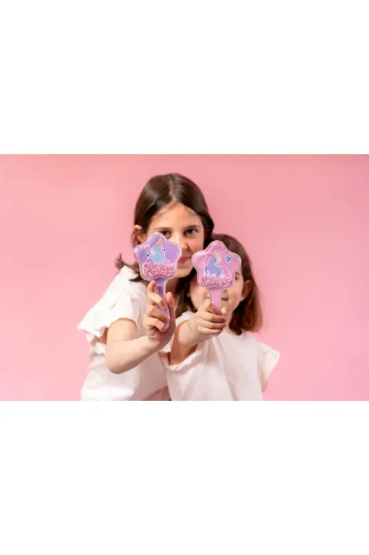 Girls' Pink Glitter Unicorn Hair Brush - Pink - 2