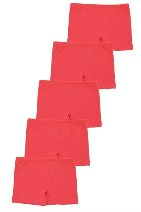Girls Pink Pack of 5 Lycra Boxer Tights - 1