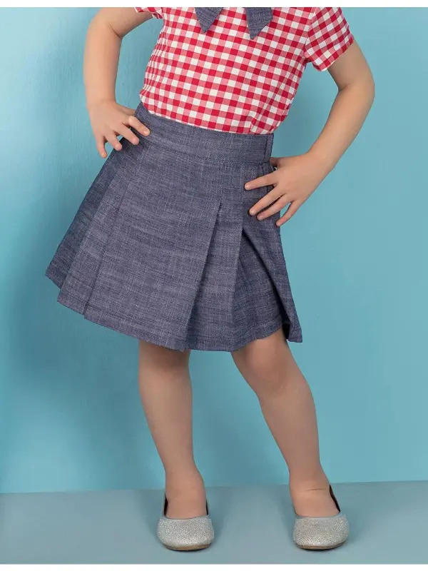 Girls' Pleated Short Skirt - 1